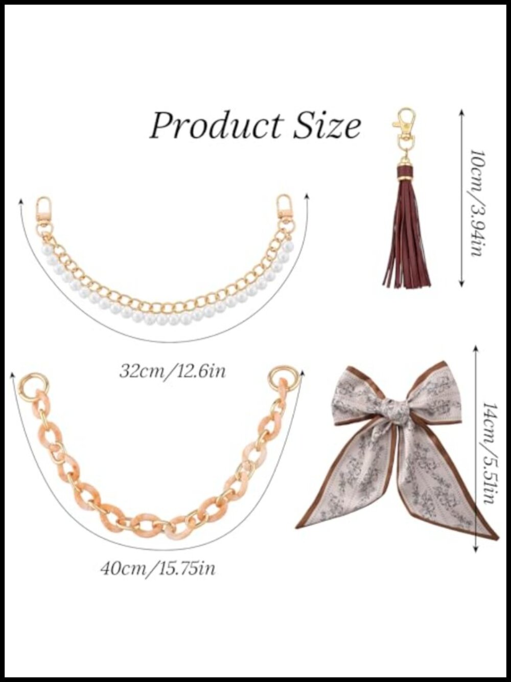 Bag Charm Chain Kit for Handbags Beach Tote Decor Accessories Acrylic - Picture 4 of 5